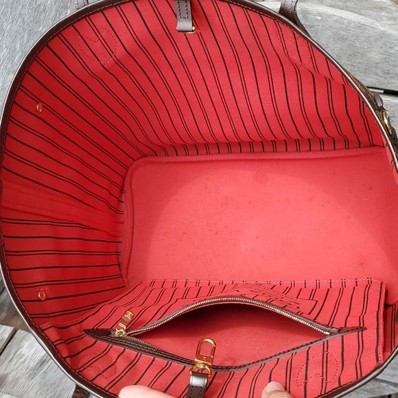 Louis Vuitton NEVERFULL MM Damier Ebene in cherry - Picture 2 of 16